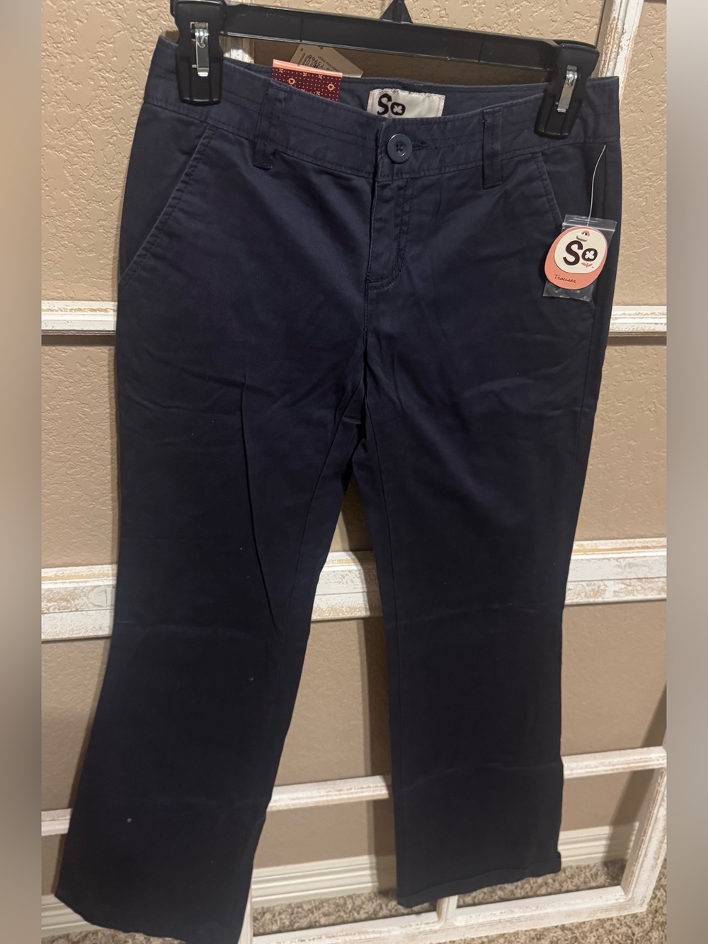 NWT Y2K Vintage SO Navy Straight Leg Trouser Pants; Sz 0